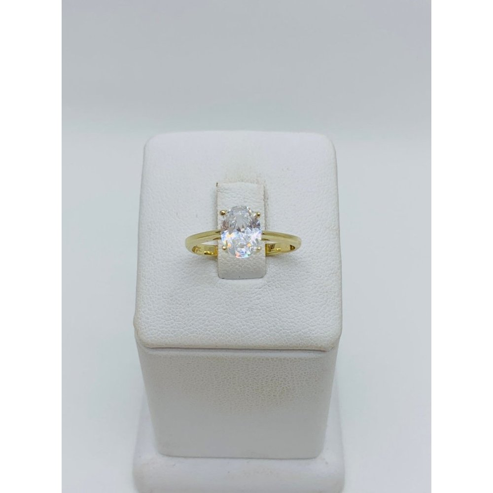 10k Solid Gold Ring Solitaire Engagement Oval Sha… - image 1